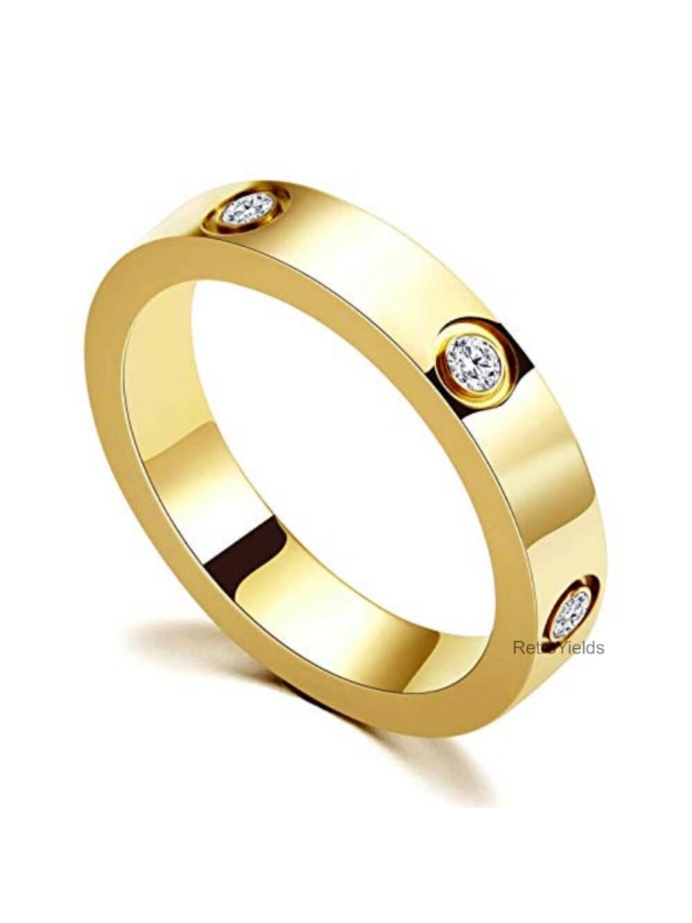 18K Gold Plated Stainless Steel Cubic Zirconia Promise Ring